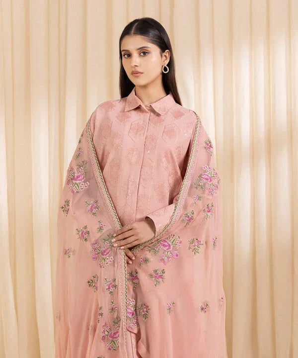 3 Piece - Embroidered Karandi Suit