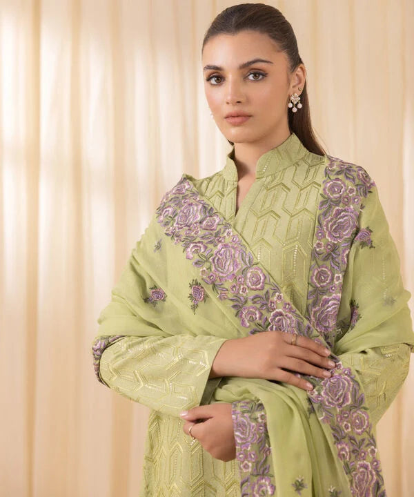 3 Piece - Embroidered Karandi Suit