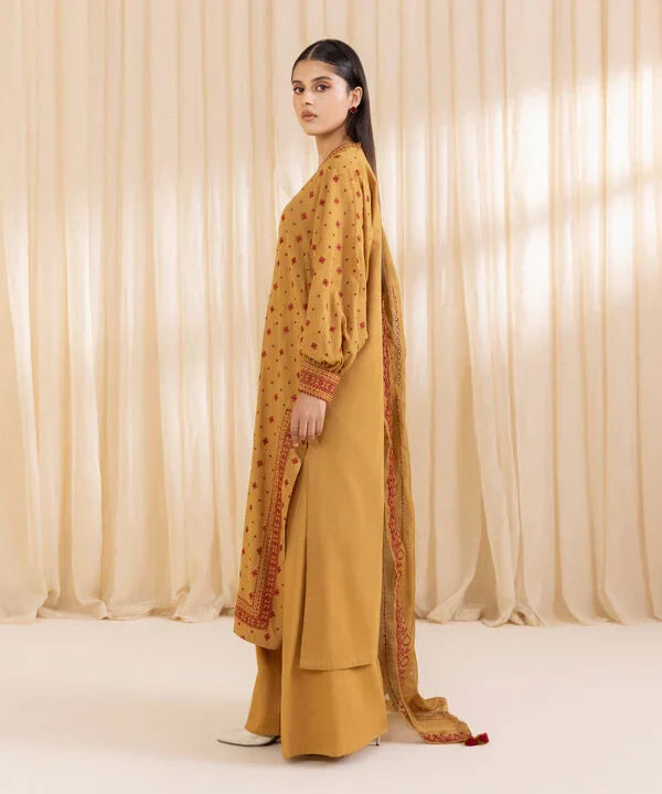 3 Piece - Embroidered Karandi Suit