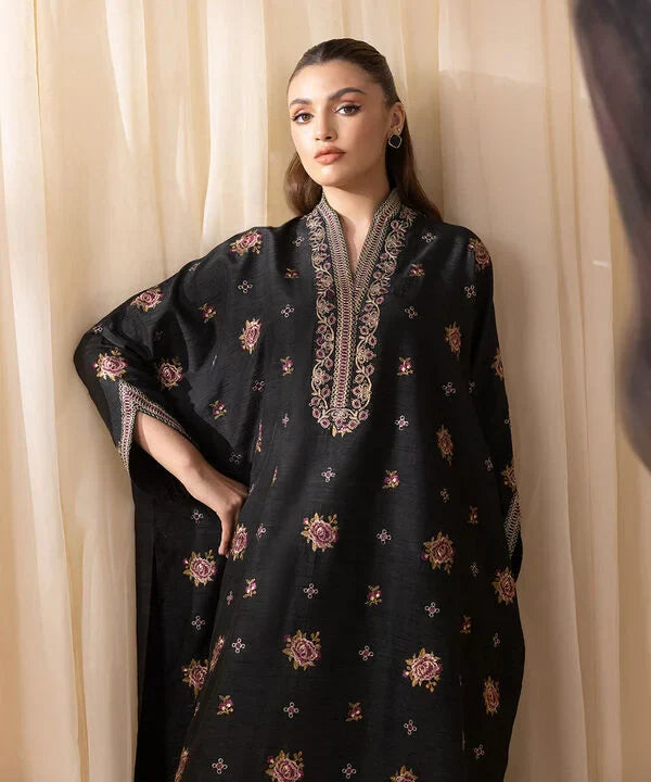 3 Piece - Embroidered Silk Suit