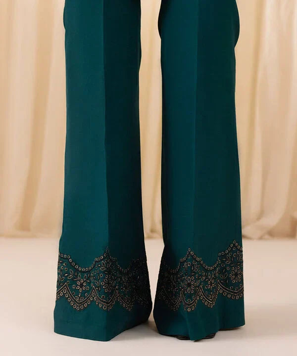 3 Piece - Embroidered Silk Suit