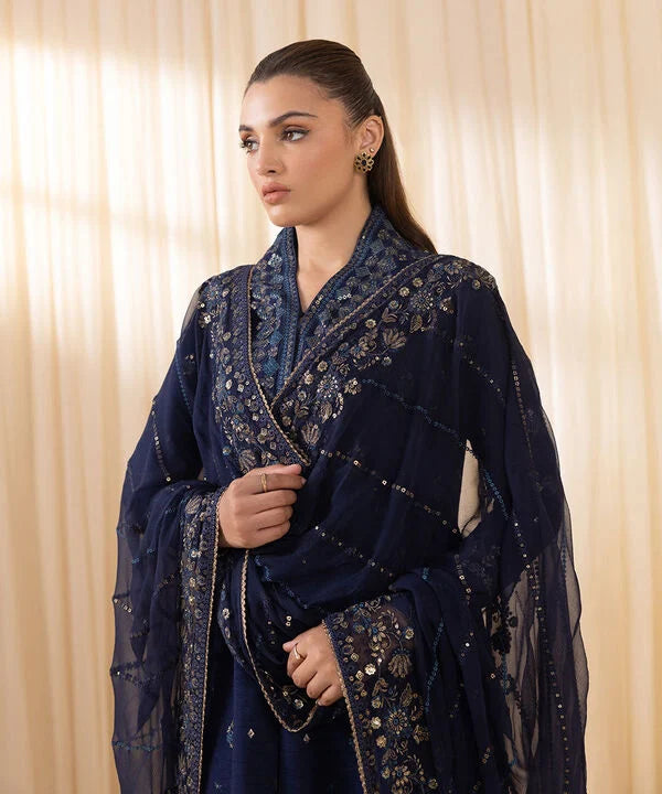 3 Piece - Embroidered Silk Suit