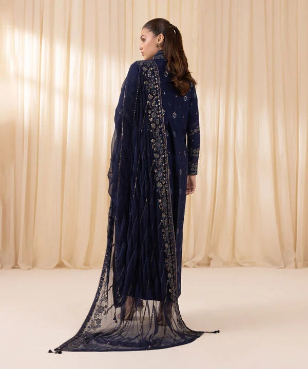 3 Piece - Embroidered Silk Suit