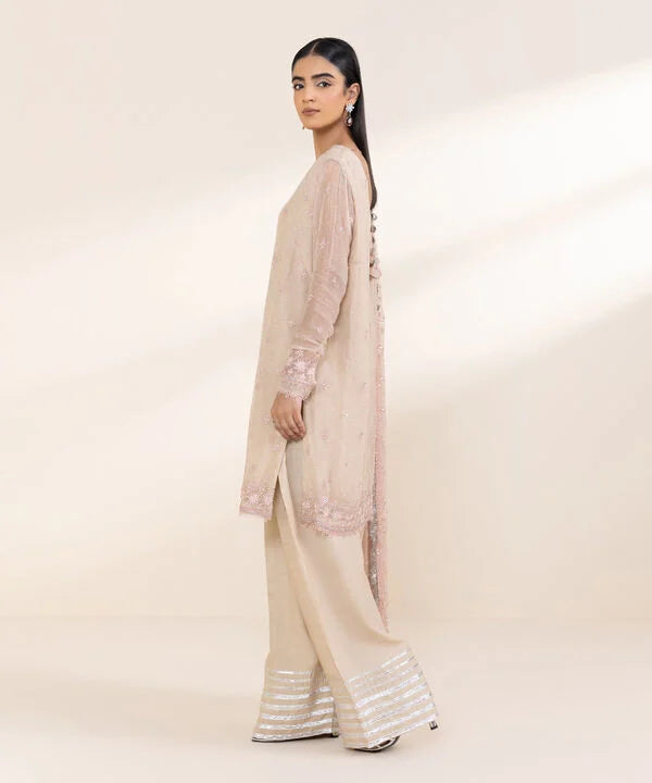 3 Piece - Embroidered Chiffon Suit