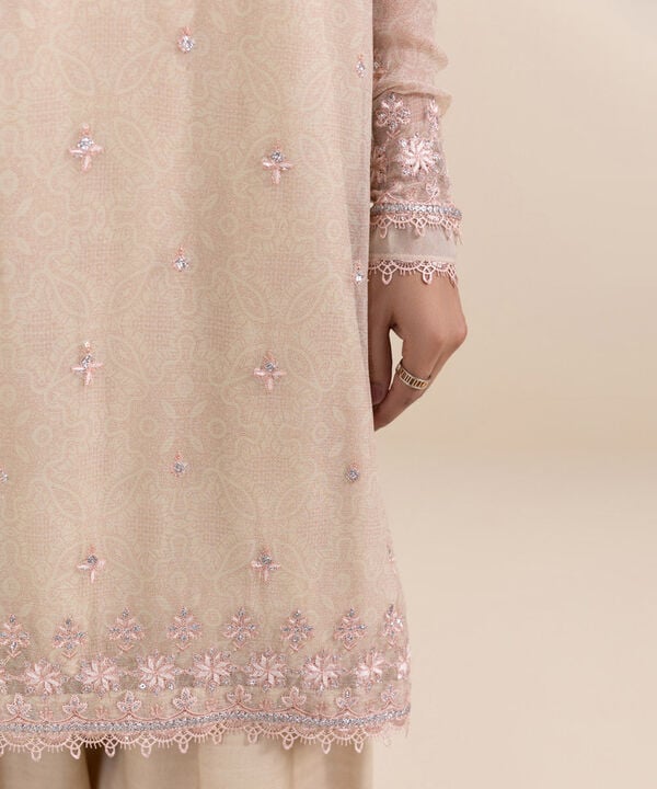 3 Piece - Embroidered Chiffon Suit