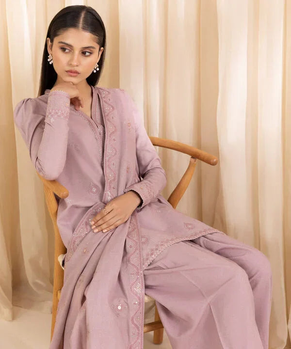 3 Piece - Embroidered Karandi Suit