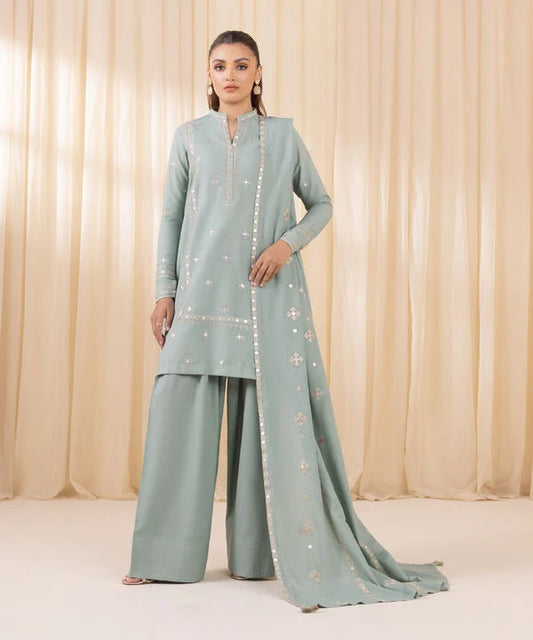 3 Piece - Embroidered Karandi Suit