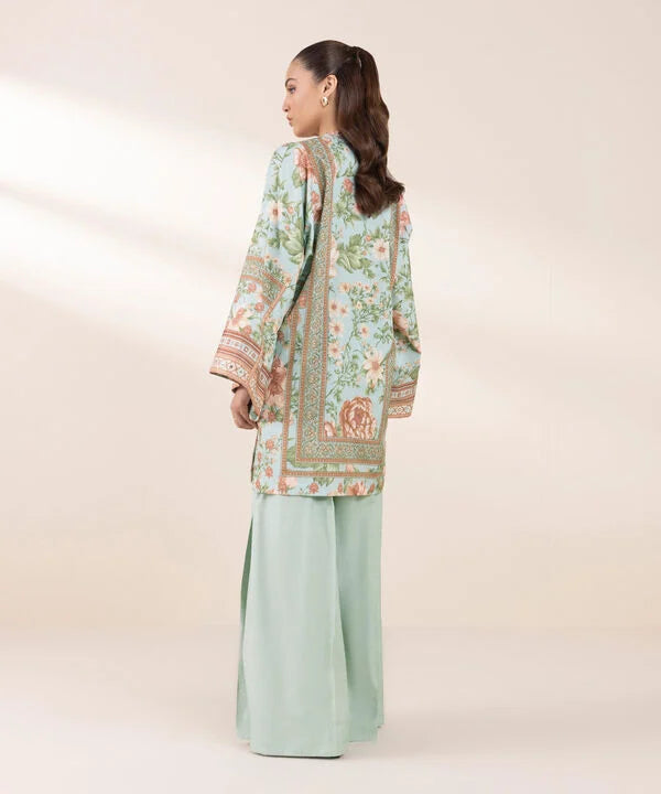 2 Piece - Printed Silk Suit