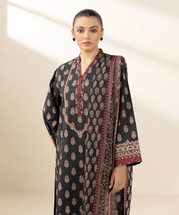 3 Piece - Printed Cotton Suit