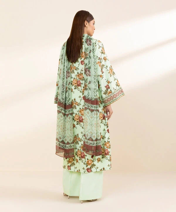 3 Piece - Printed Cotton Viscose Suit