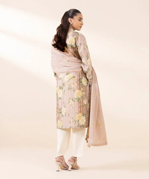 2 Piece - Embroidered Cotton Suit