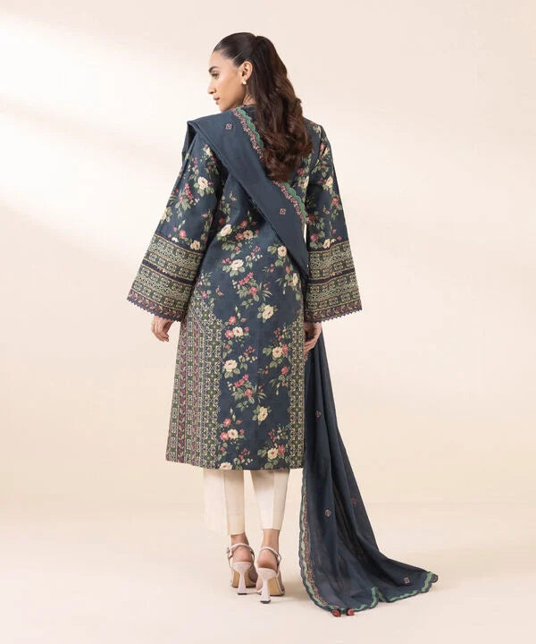 2 Piece - Embroidered Cotton Suit