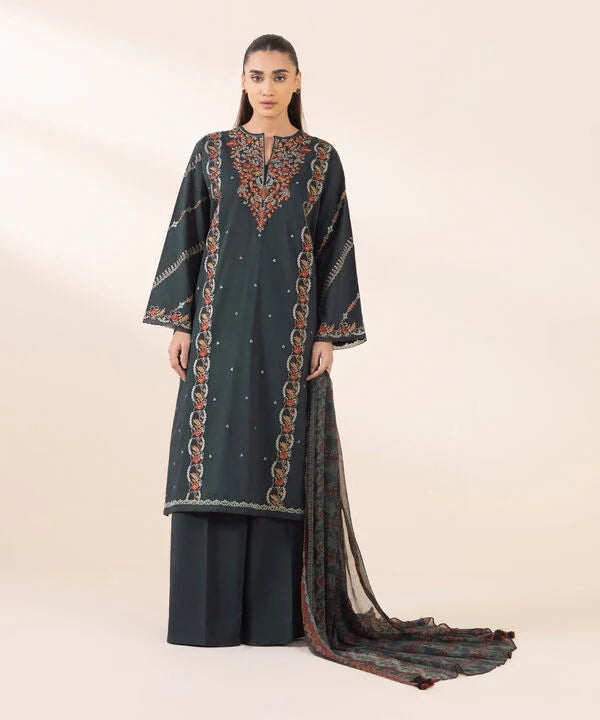 2 Piece - Embroidered Cotton Viscose Suit