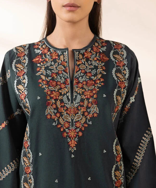 2 Piece - Embroidered Cotton Viscose Suit