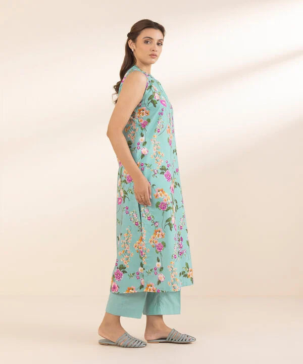 2 Piece - Printed Cotton Suit