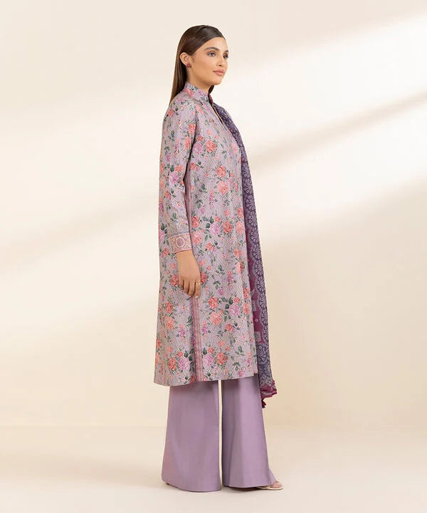 3 Piece - Printed Cotton Viscose Suit