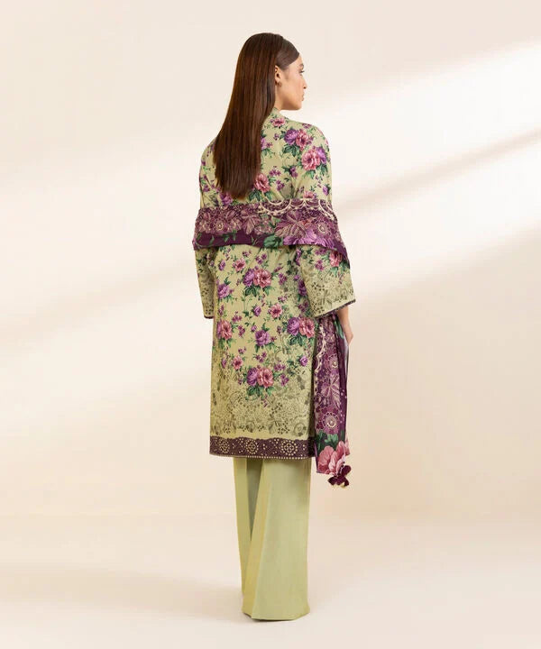 3 Piece - Printed Linen Suit