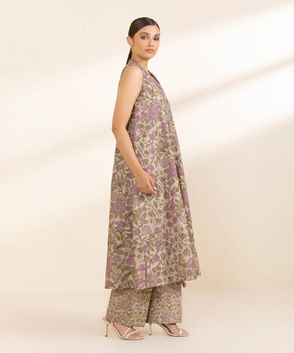 3 Piece - Embroidered Cotton Suit