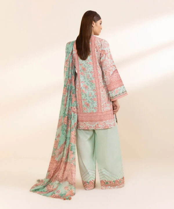 3 Piece - Embroidered Cotton Suit