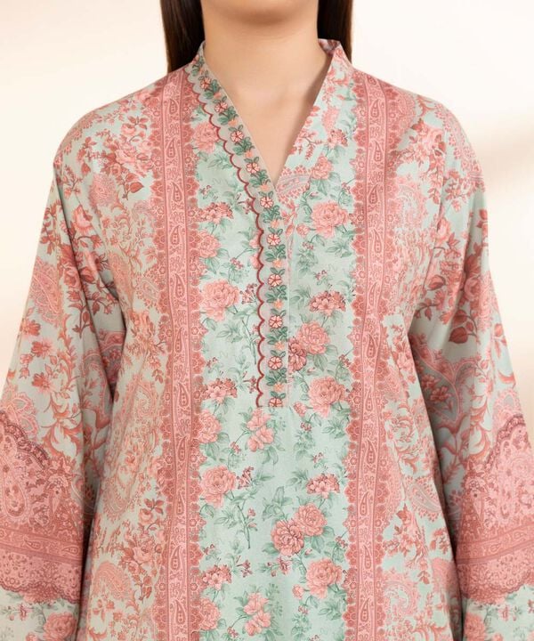 3 Piece - Embroidered Cotton Suit