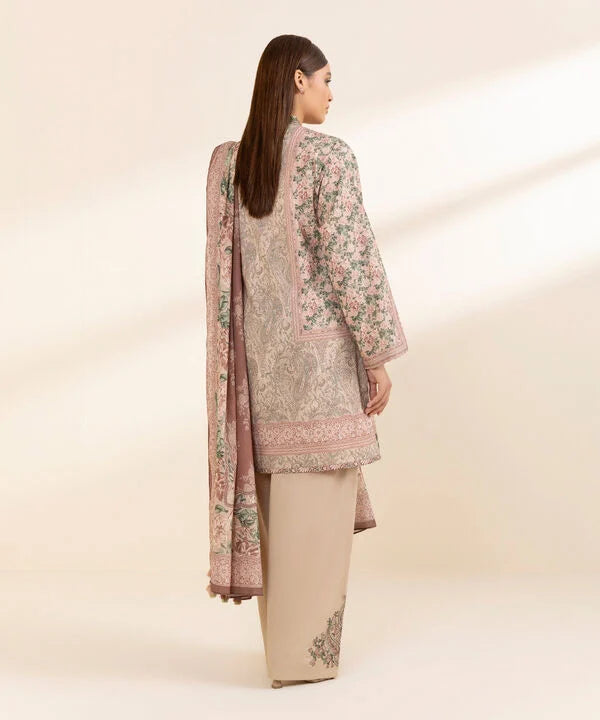 3 Piece - Embroidered Cotton Suit