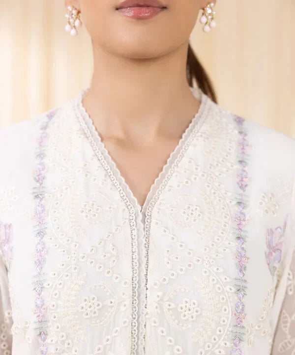 3 Piece - Embroidered Chiffon Suit