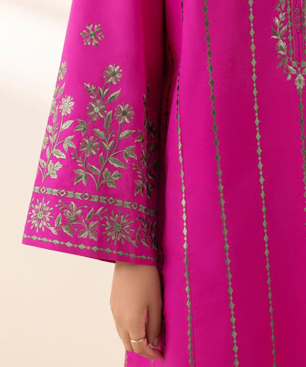 3 Piece - Embroidered Cotton Suit