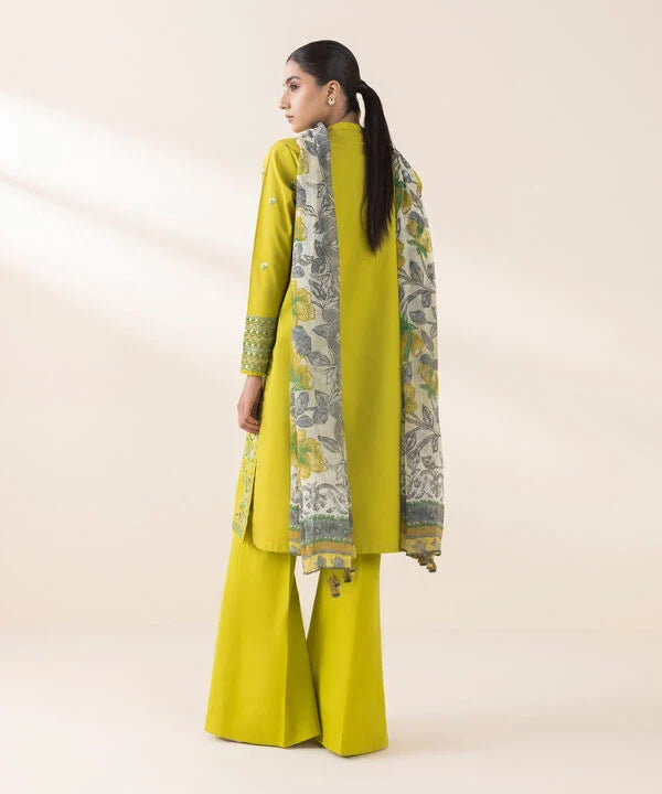 3 Piece - Embroidered Cotton Suit