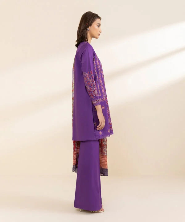 3 Piece - Embroidered Cotton Suit