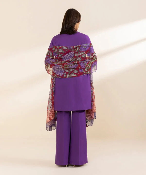 3 Piece - Embroidered Cotton Suit