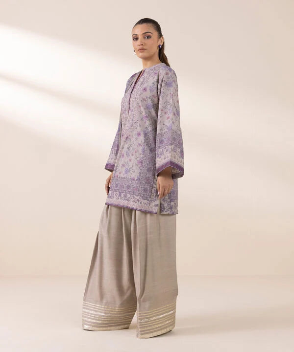 3 Piece - Embroidered Silk Suit