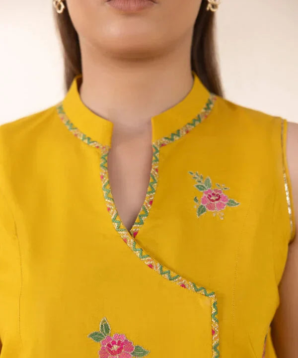 3 Piece - Embroidered Cotton Suit