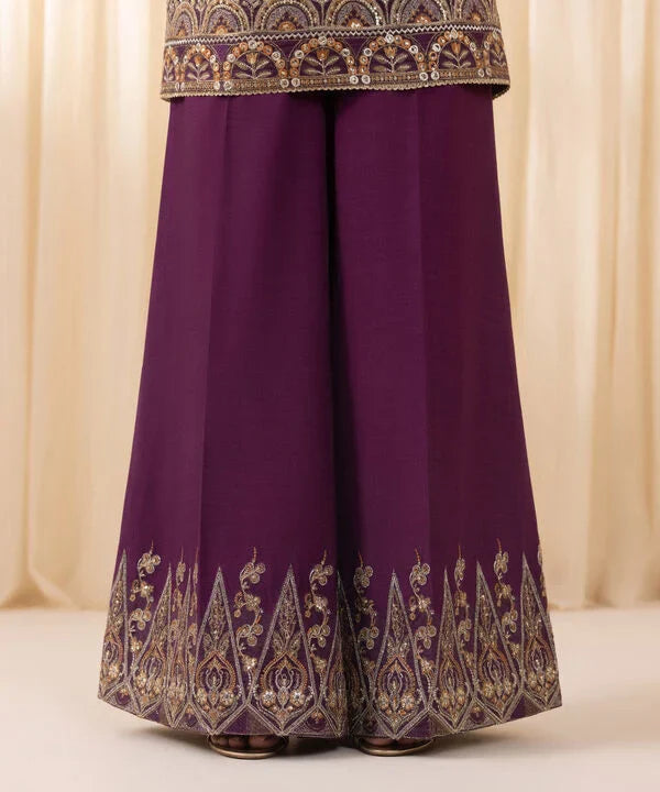 3 Piece - Embroidered Chiffon Suit