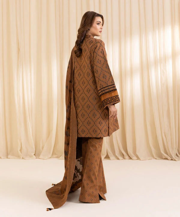 3 Piece - Embroidered Jacquard Suit