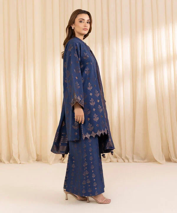 3 Piece - Embroidered Jacquard Suit