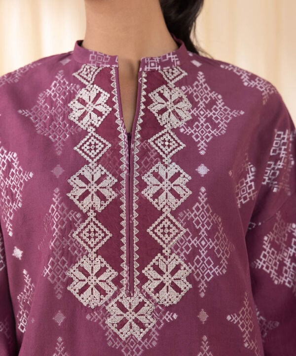 3 Piece - Embroidered Jacquard Suit