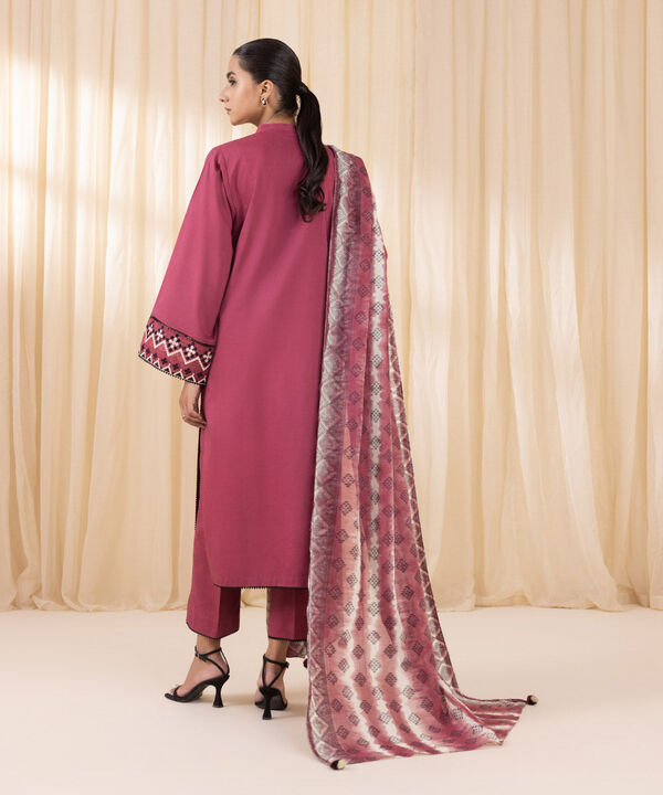 3 Piece - Embroidered Cotton Viscose Suit