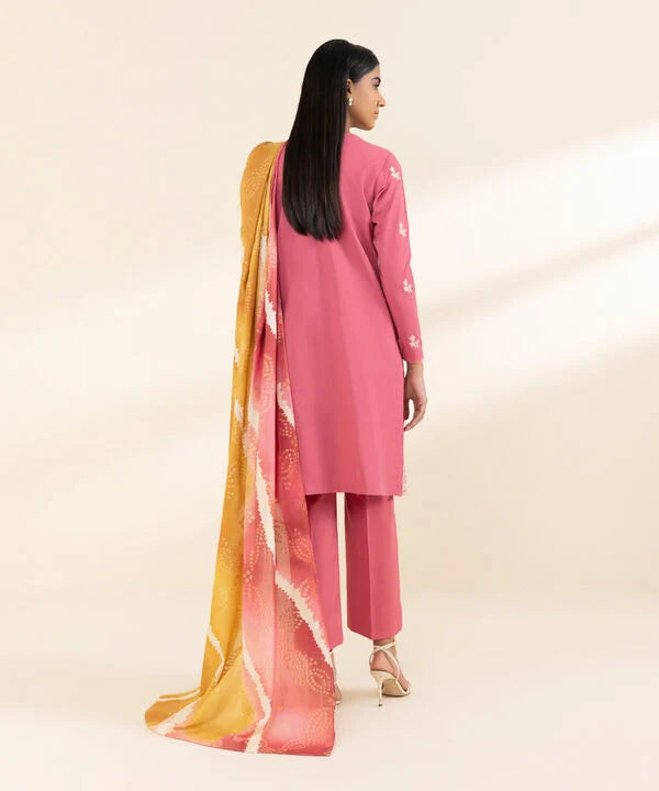 3 Piece - Embroidered Cotton Viscose Suit