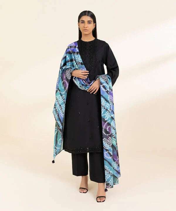 3 Piece - Embroidered Cotton Viscose Suit