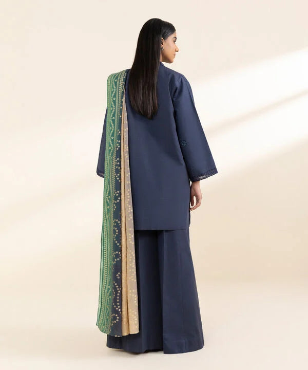 3 Piece - Embroidered Cotton Viscose Suit