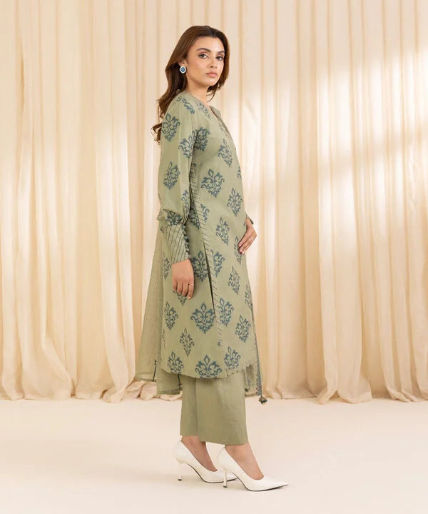 3 Piece - Embroidered Jacquard Suit