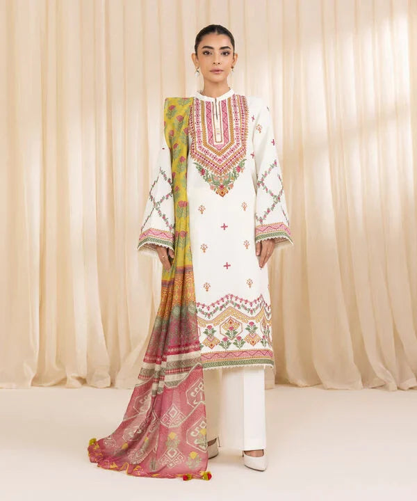 3 Piece - Embroidered Karandi Suit