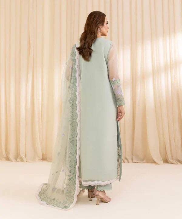 3 Piece - Embroidered Organza Suit