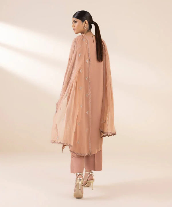 3 Piece - Embroidered Chiffon Suit