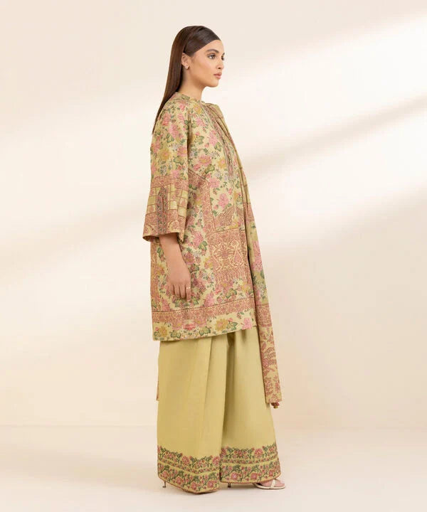 3 Piece - Embroidered Cotton Suit