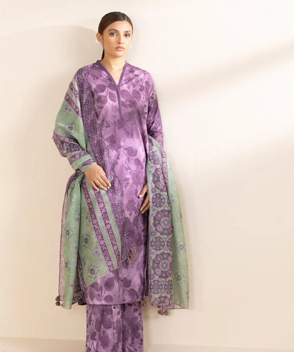 3 Piece - Embroidered Cotton Suit