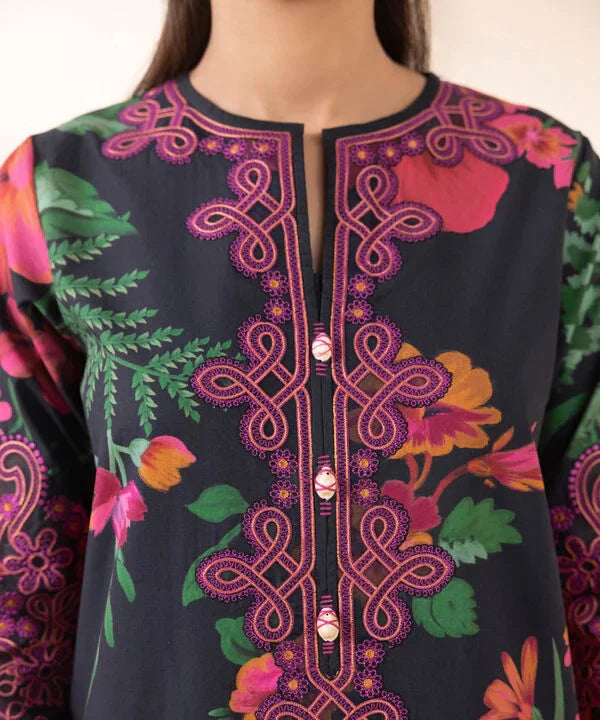 3 Piece - Embroidered Cotton Suit