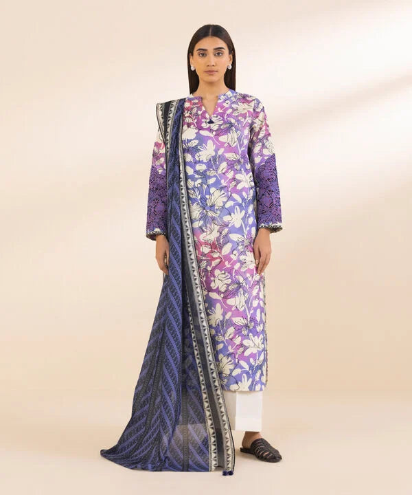 3 Piece - Embroidered Cotton Suit