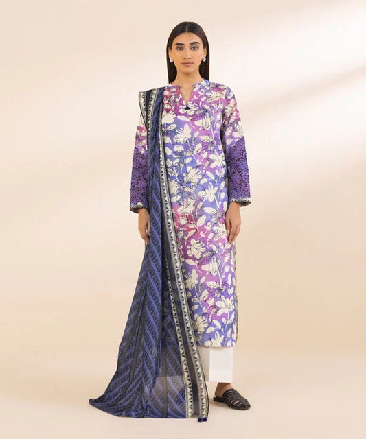 3 Piece - Embroidered Cotton Suit