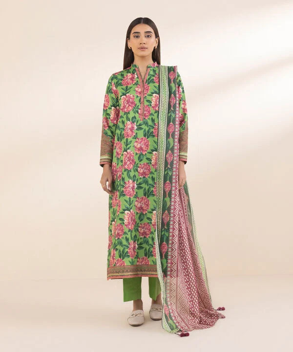 3 Piece - Embroidered Cotton Suit